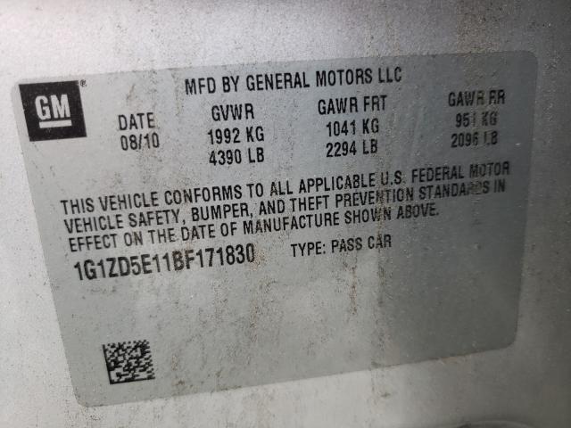 Photo 9 VIN: 1G1ZD5E11BF171830 - CHEVROLET MALIBU 2LT 