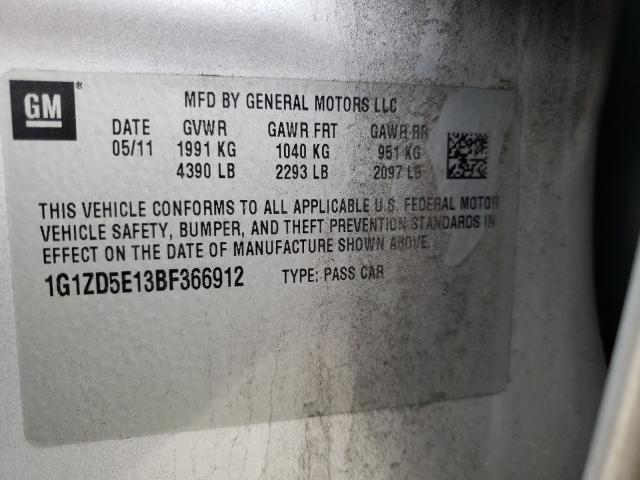 Photo 9 VIN: 1G1ZD5E13BF366912 - CHEVROLET MALIBU 2LT 