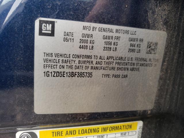 Photo 9 VIN: 1G1ZD5E13BF385735 - CHEVROLET MALIBU 2LT 