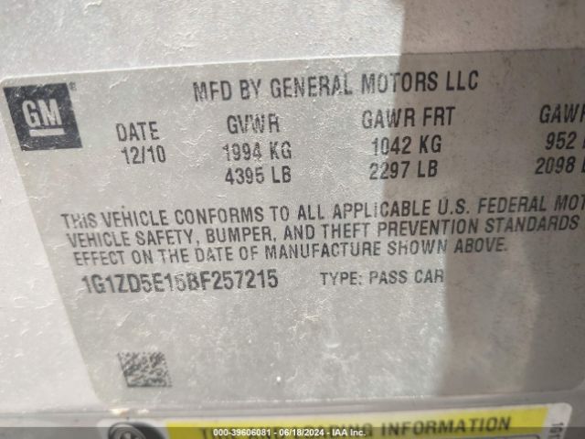 Photo 8 VIN: 1G1ZD5E16BF257215 - CHEVROLET MALIBU 