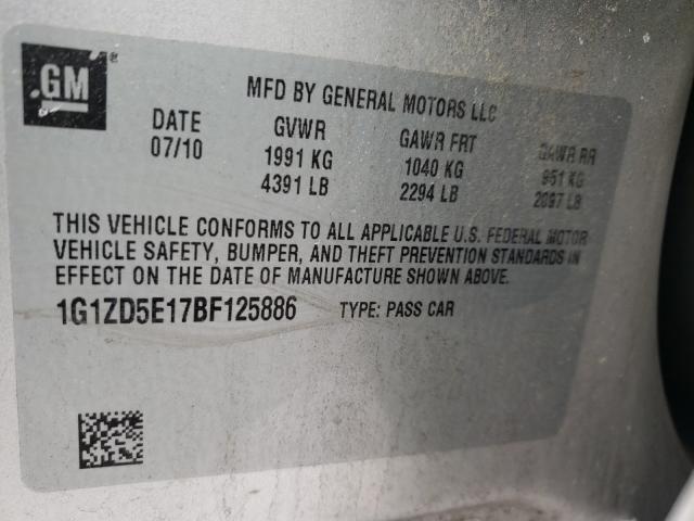 Photo 9 VIN: 1G1ZD5E17BF125886 - CHEVROLET MALIBU 2LT 