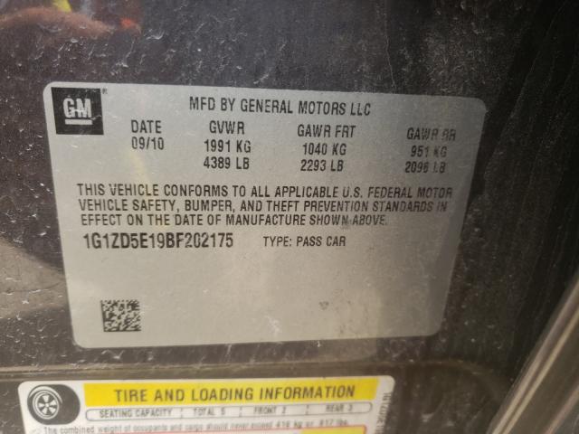 Photo 9 VIN: 1G1ZD5E19BF202175 - CHEVROLET MALIBU 2LT 