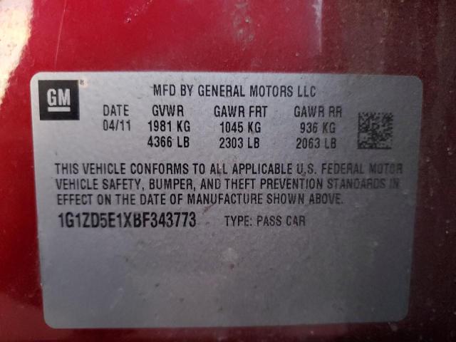 Photo 11 VIN: 1G1ZD5E1XBF343773 - CHEVROLET MALIBU 