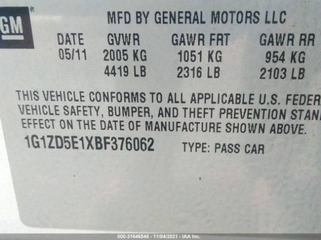 Photo 8 VIN: 1G1ZD5E1XBF376062 - CHEVROLET MALIBU 