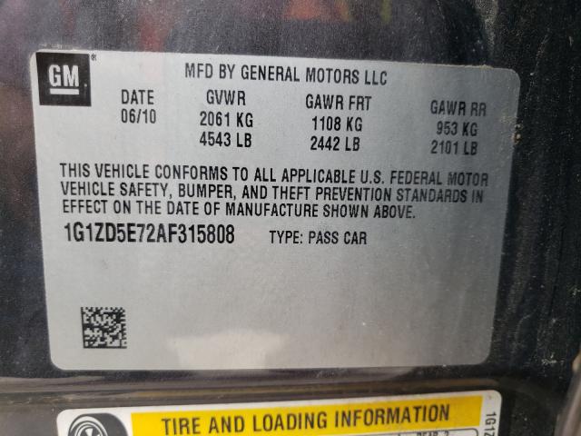 Photo 9 VIN: 1G1ZD5E72AF315808 - CHEVROLET MALIBU 2LT 