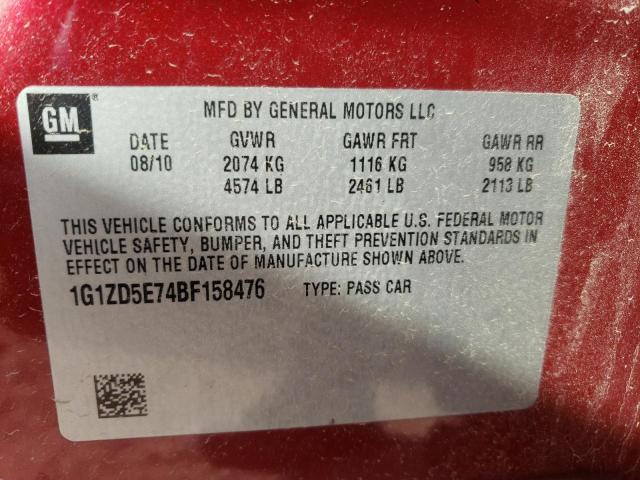 Photo 9 VIN: 1G1ZD5E74BF158476 - CHEVROLET MALIBU 2LT 