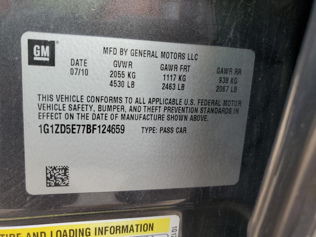 Photo 11 VIN: 1G1ZD5E77BF124659 - CHEVROLET MALIBU 