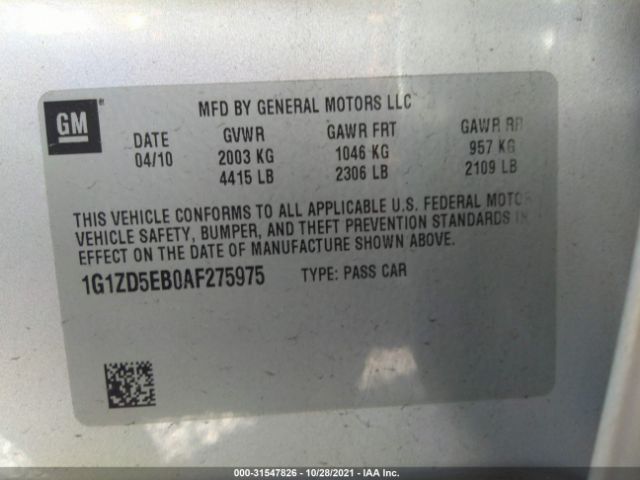 Photo 8 VIN: 1G1ZD5EB0AF275975 - CHEVROLET MALIBU 