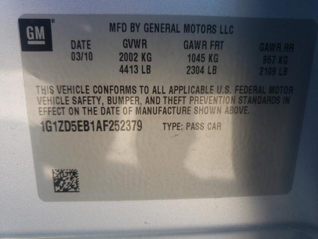 Photo 9 VIN: 1G1ZD5EB1AF252379 - CHEVROLET MALIBU 2LT 