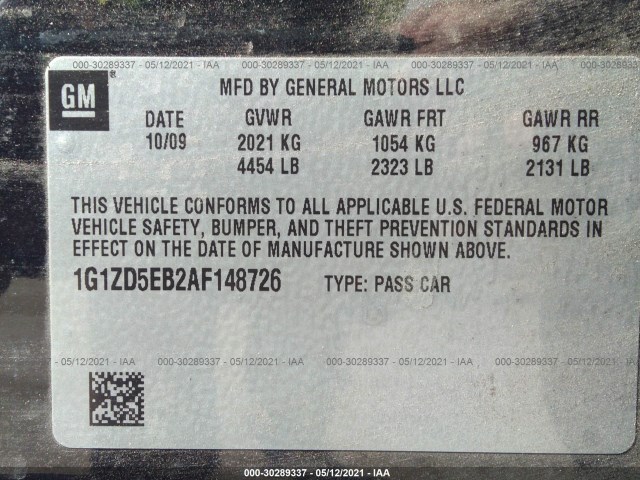 Photo 8 VIN: 1G1ZD5EB2AF148726 - CHEVROLET MALIBU 