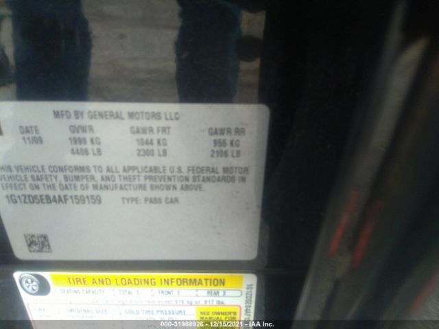 Photo 8 VIN: 1G1ZD5EB4AF159159 - CHEVROLET MALIBU 