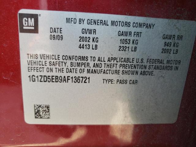 Photo 11 VIN: 1G1ZD5EB9AF136721 - CHEVROLET MALIBU 