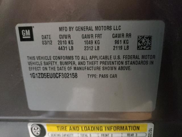 Photo 9 VIN: 1G1ZD5EU0CF302158 - CHEVROLET MALIBU 2LT 