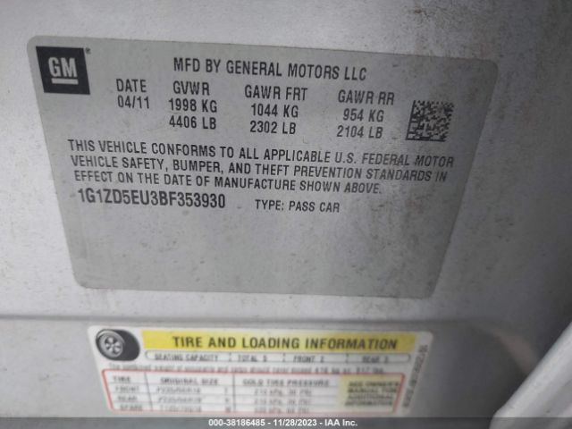 Photo 8 VIN: 1G1ZD5EU3BF353930 - CHEVROLET MALIBU 