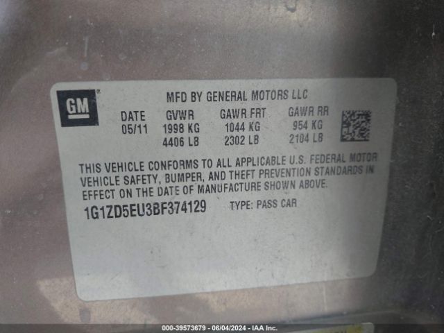 Photo 8 VIN: 1G1ZD5EU3BF374129 - CHEVROLET MALIBU 