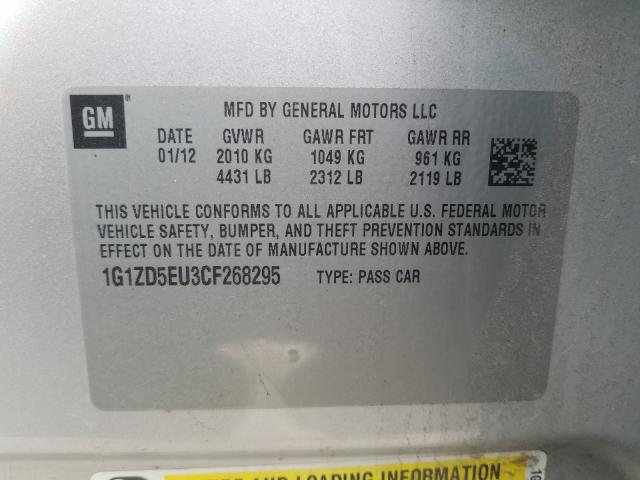 Photo 9 VIN: 1G1ZD5EU3CF268295 - CHEVROLET MALIBU 2LT 