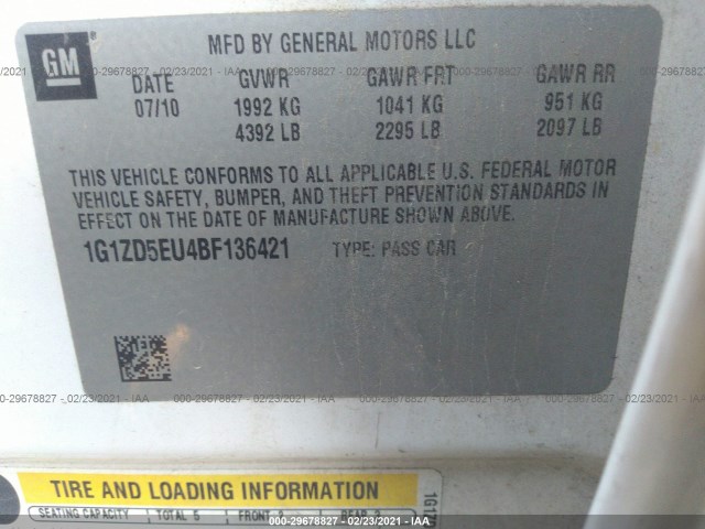 Photo 8 VIN: 1G1ZD5EU4BF136421 - CHEVROLET MALIBU 