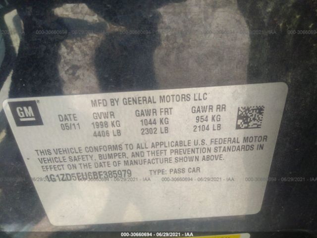 Photo 8 VIN: 1G1ZD5EU6BF385979 - CHEVROLET MALIBU 