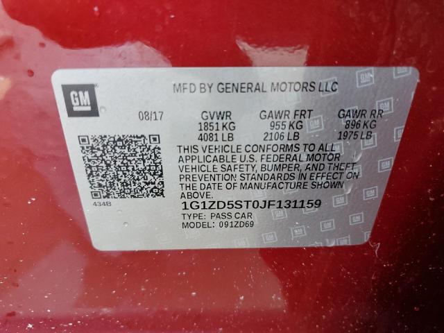 Photo 9 VIN: 1G1ZD5ST0JF131159 - CHEVROLET MALIBU LT 