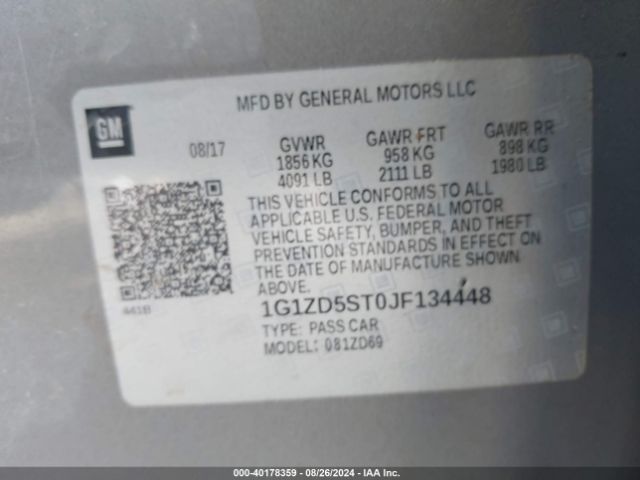 Photo 8 VIN: 1G1ZD5ST0JF134448 - CHEVROLET MALIBU 