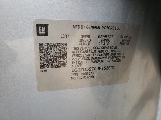 Photo 9 VIN: 1G1ZD5ST0JF152691 - CHEVROLET MALIBU LT 