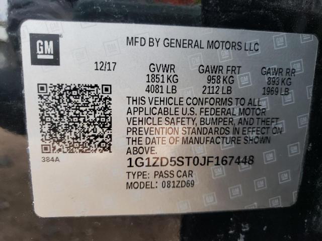 Photo 12 VIN: 1G1ZD5ST0JF167448 - CHEVROLET MALIBU LT 