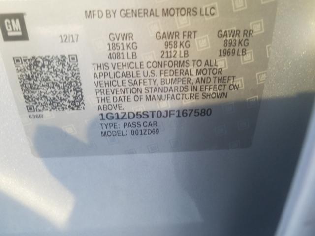 Photo 9 VIN: 1G1ZD5ST0JF167580 - CHEVROLET MALIBU LT 