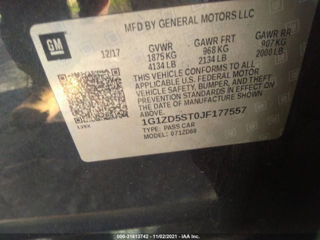 Photo 8 VIN: 1G1ZD5ST0JF177557 - CHEVROLET MALIBU 