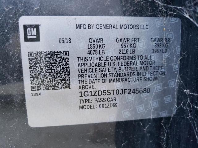 Photo 11 VIN: 1G1ZD5ST0JF245680 - CHEVROLET MALIBU 