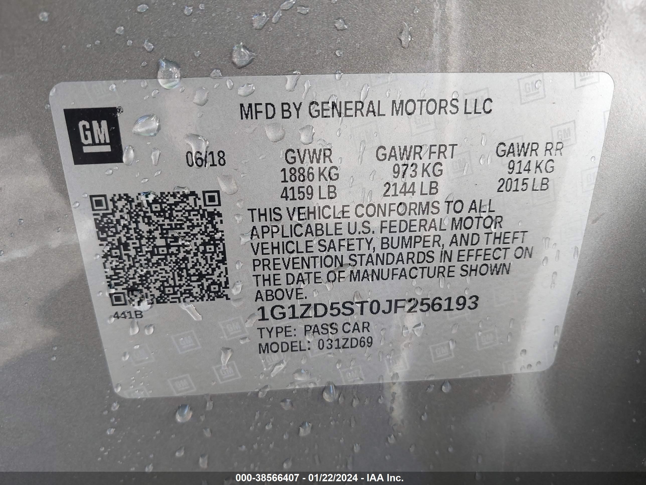 Photo 8 VIN: 1G1ZD5ST0JF256193 - CHEVROLET MALIBU 