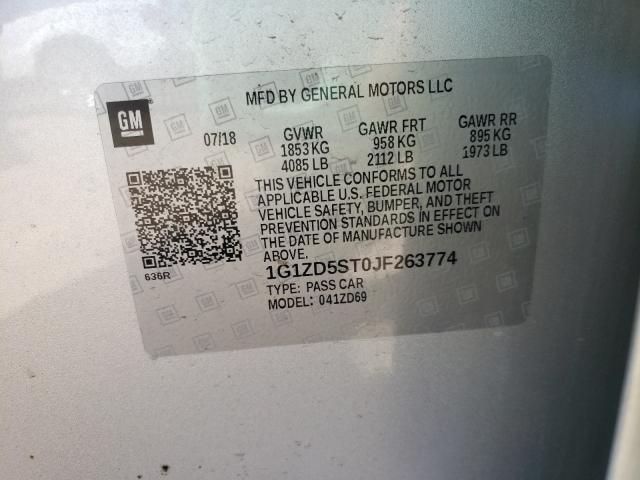 Photo 9 VIN: 1G1ZD5ST0JF263774 - CHEVROLET MALIBU LT 