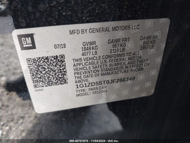 Photo 8 VIN: 1G1ZD5ST0JF266349 - CHEVROLET MALIBU 