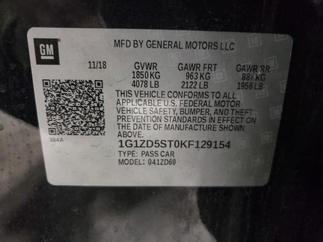 Photo 9 VIN: 1G1ZD5ST0KF129154 - CHEVROLET MALIBU LT 