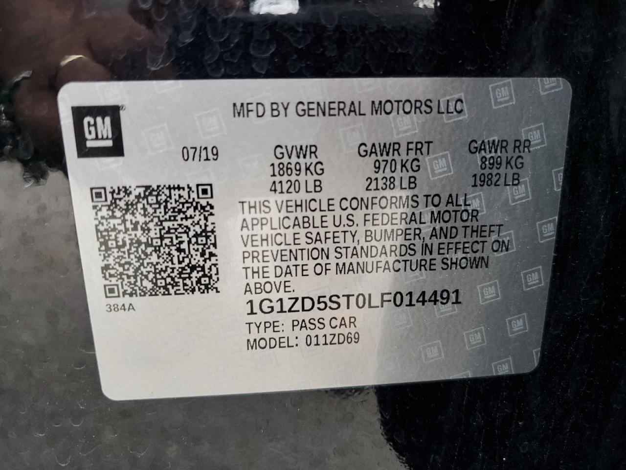 Photo 11 VIN: 1G1ZD5ST0LF014491 - CHEVROLET MALIBU 