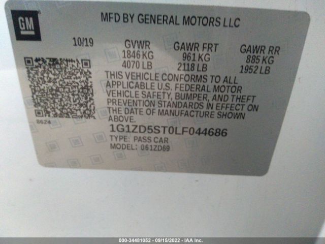 Photo 8 VIN: 1G1ZD5ST0LF044686 - CHEVROLET MALIBU 