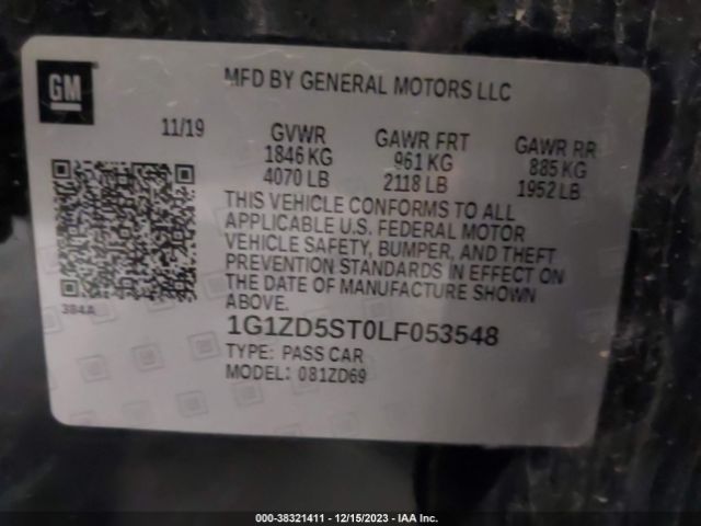 Photo 8 VIN: 1G1ZD5ST0LF053548 - CHEVROLET MALIBU 