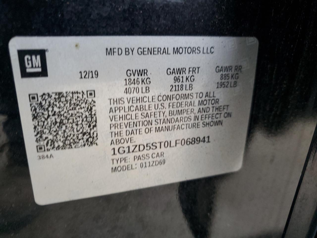 Photo 11 VIN: 1G1ZD5ST0LF068941 - CHEVROLET MALIBU 