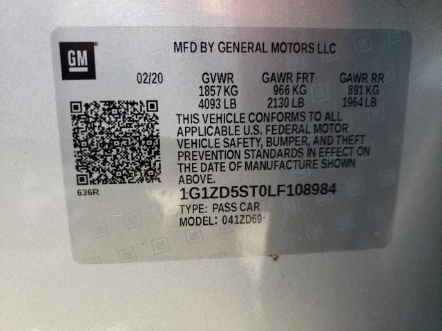 Photo 9 VIN: 1G1ZD5ST0LF108984 - CHEVROLET MALIBU LT 