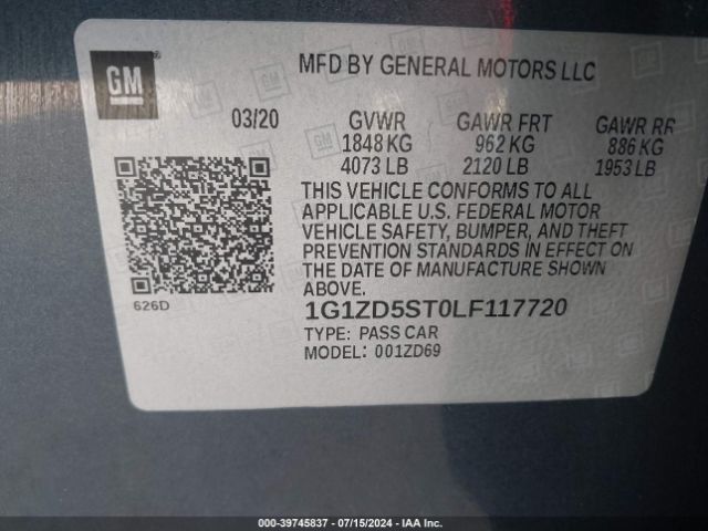 Photo 8 VIN: 1G1ZD5ST0LF117720 - CHEVROLET MALIBU 