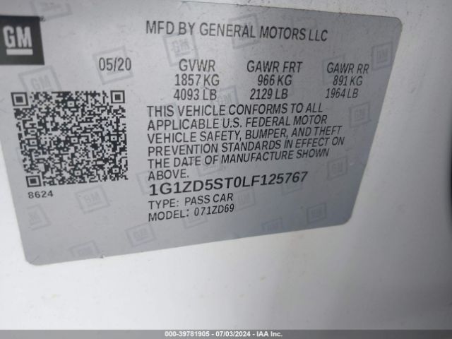 Photo 8 VIN: 1G1ZD5ST0LF125767 - CHEVROLET MALIBU 