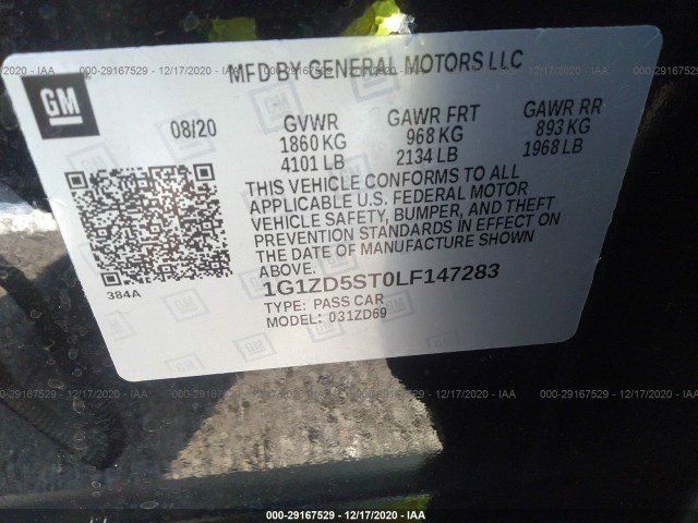 Photo 8 VIN: 1G1ZD5ST0LF147283 - CHEVROLET MALIBU 