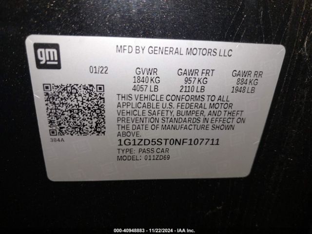 Photo 8 VIN: 1G1ZD5ST0NF107711 - CHEVROLET MALIBU 