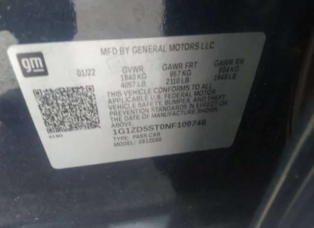 Photo 8 VIN: 1G1ZD5ST0NF109748 - CHEVROLET MALIBU 