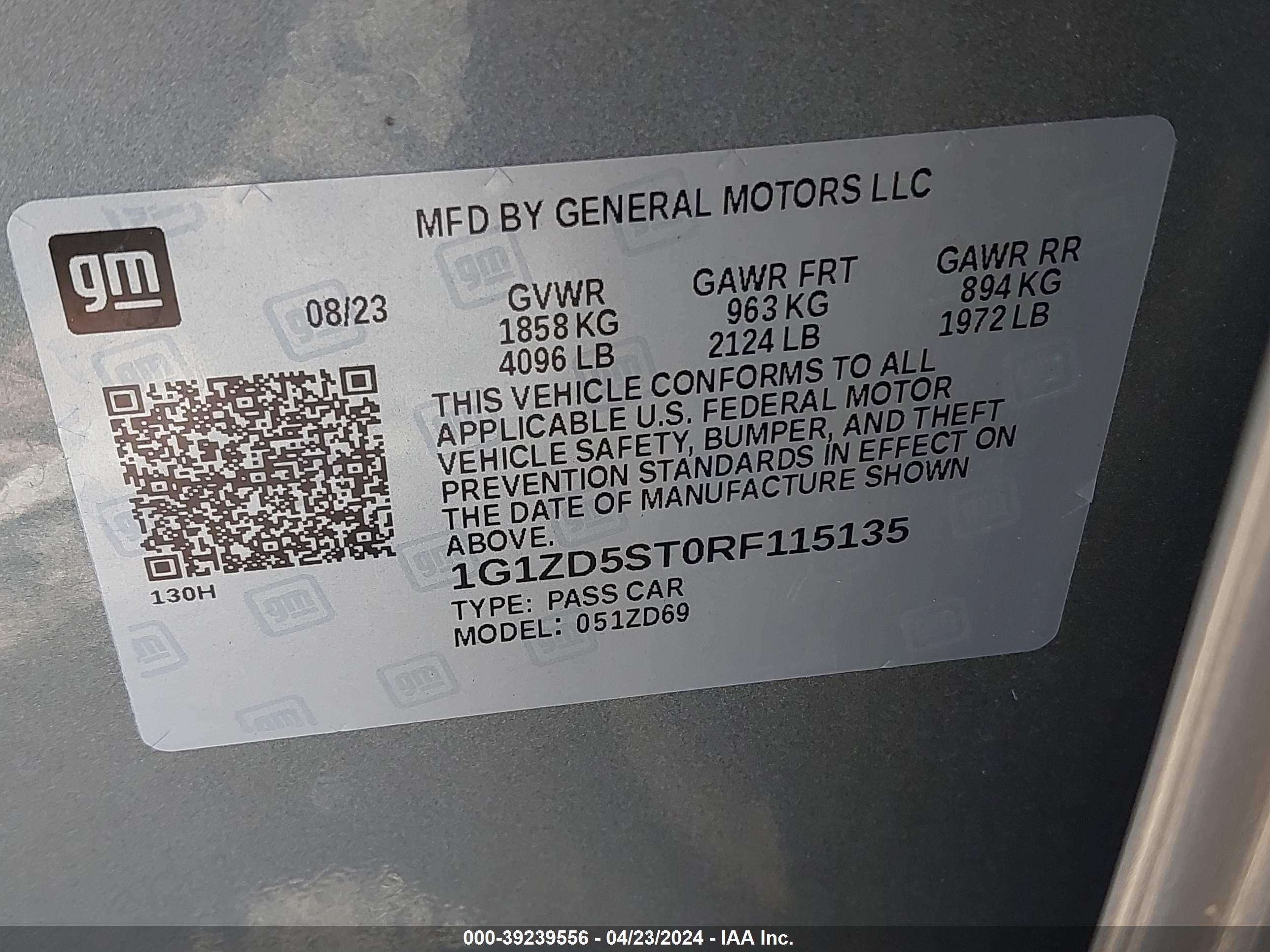 Photo 8 VIN: 1G1ZD5ST0RF115135 - CHEVROLET MALIBU 