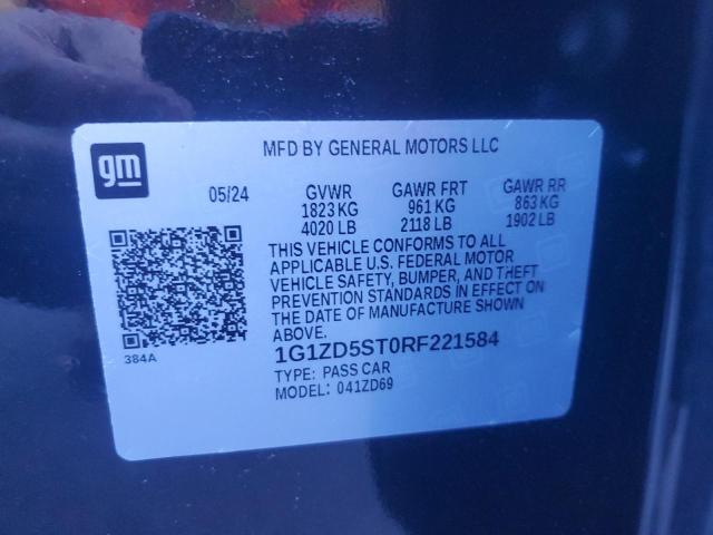 Photo 12 VIN: 1G1ZD5ST0RF221584 - CHEVROLET MALIBU LT 