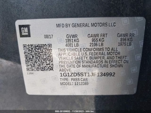 Photo 8 VIN: 1G1ZD5ST1JF134992 - CHEVROLET MALIBU 