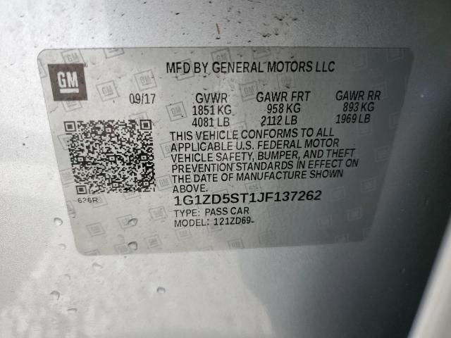 Photo 11 VIN: 1G1ZD5ST1JF137262 - CHEVROLET MALIBU LT 