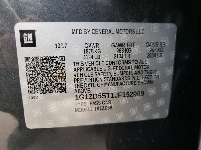 Photo 9 VIN: 1G1ZD5ST1JF152909 - CHEVROLET MALIBU 