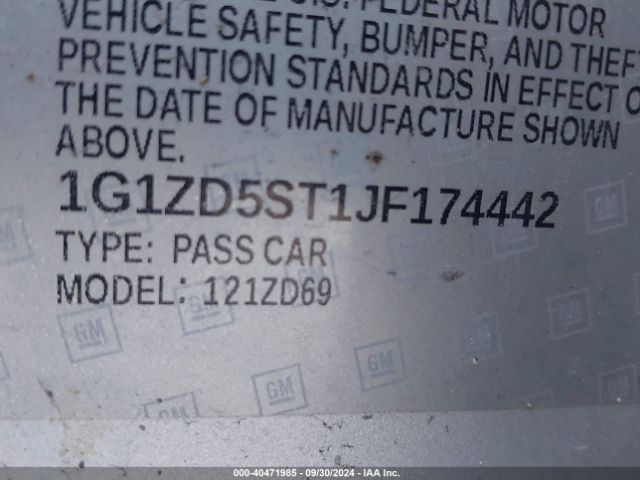 Photo 8 VIN: 1G1ZD5ST1JF174442 - CHEVROLET MALIBU 