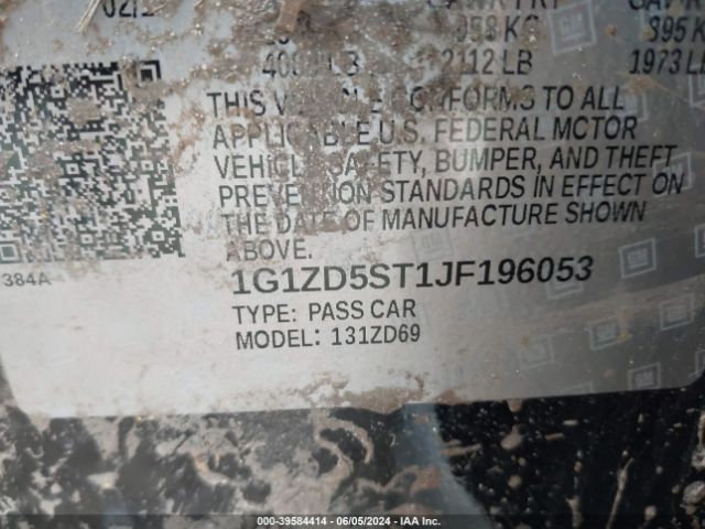 Photo 8 VIN: 1G1ZD5ST1JF196053 - CHEVROLET MALIBU 